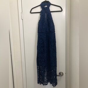 Elegant Navy Lace Dress